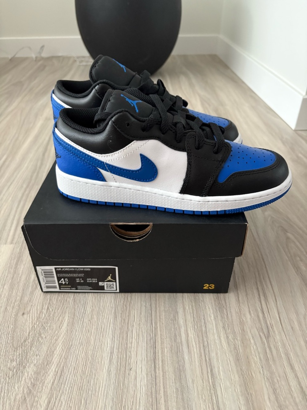Nike Air Jordan 1 Low - Black/Blue/White (GS 4.5Y/6 Women's)